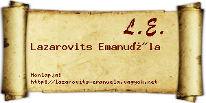 Lazarovits Emanuéla névjegykártya
